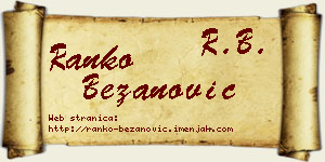 Ranko Bežanović vizit kartica